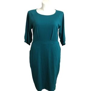 Vestidos teal 3/4 sleeve tie waist knit dress. Sz XXL